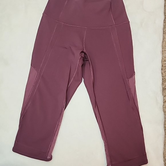 lululemon athletica Pants - Lululemon athketica Train Times Crop 17" Leggings Burgundy